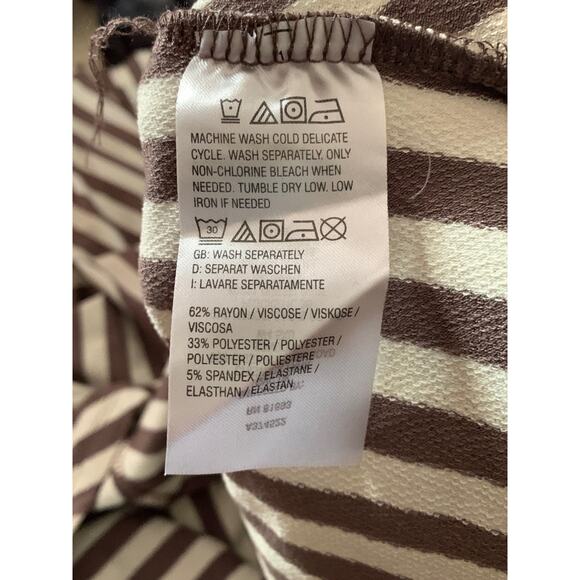 Anybody brown and white short sleeve striped top womens large - Picture 6 of 6